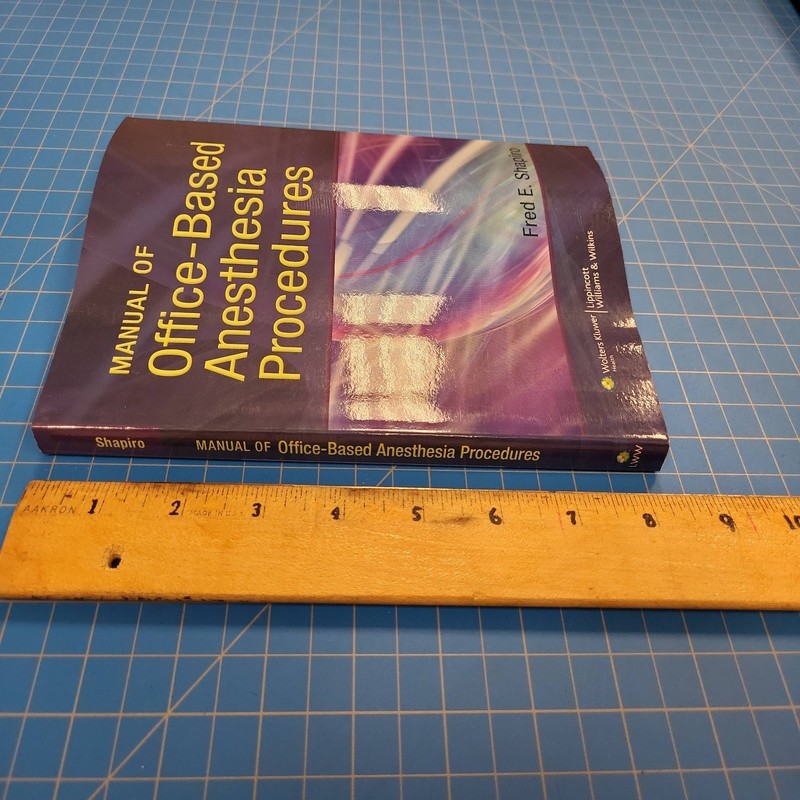 Shapiro Manual Office Based Anesthesia Procedures Book Lippincott Williams gallery