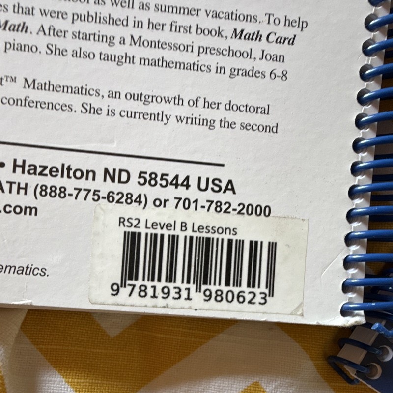 RightStart Mathematics Level B Lessons Second Edition Spiral Textbook RS2 gallery