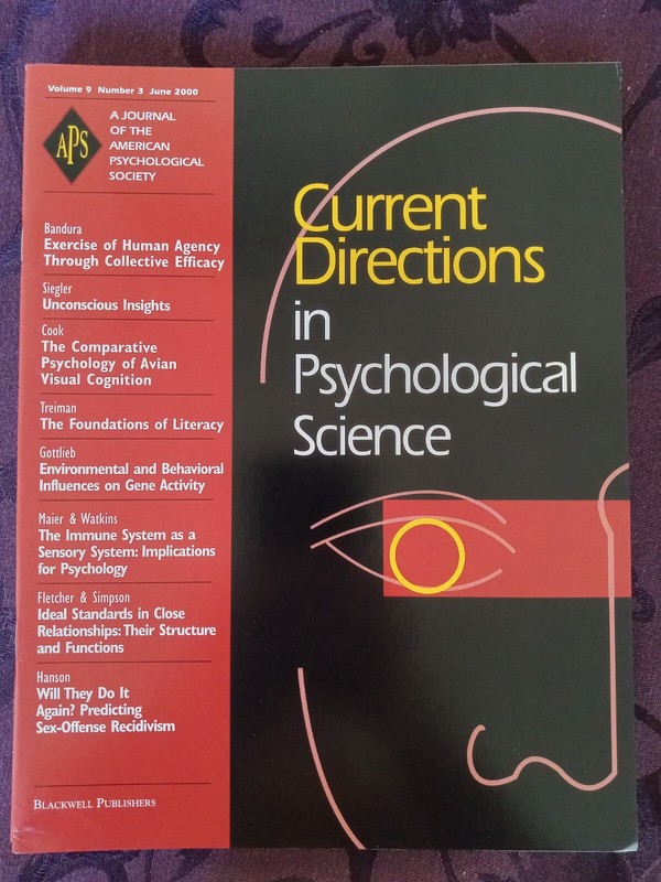 Current Directions in Psychological Science (Volume 9, Num. 1-6) 2000 gallery