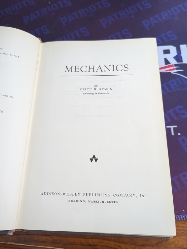 VTG 1957 HC Keith R. Symon MECHANICS Pub by Addison-Wesley HC Edwin J. Tuthill