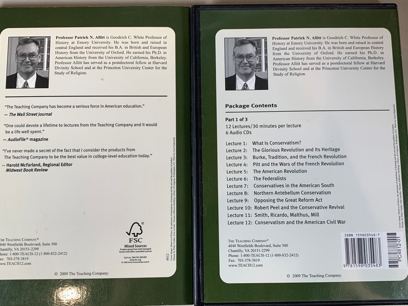 The Great Courses The Conservative Tradition CD Set / Book Parts 1-3 Allitt gallery