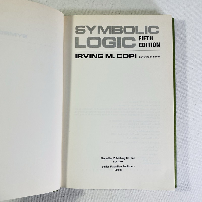 Symbolic Logic by Irving M. Copi 1973, Hardcover gallery