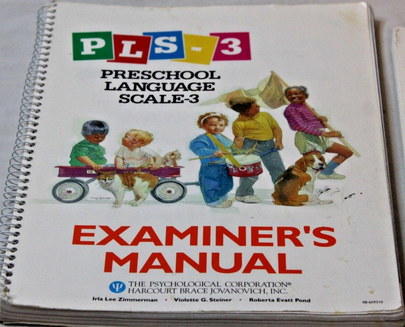 Preschool Language Scale-3 Language Evaluation Test Picture & Examiner’s Manuals gallery