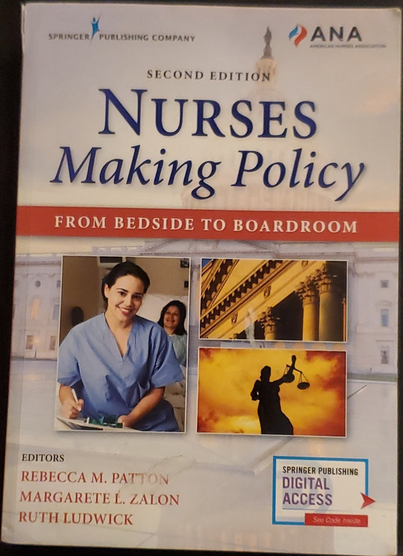 Springer Nurses Making Policy 2nd Ed Patton Zalon Ludwick PB ISBN 9780826142221