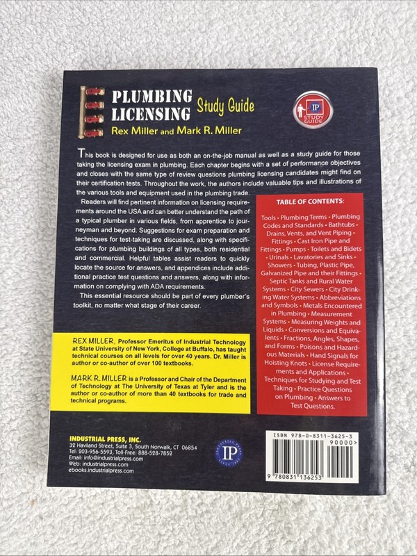 Plumbing Licensing Study Guide / Rex Miller & Mark R. Miller (2018, Trade PB) VG gallery