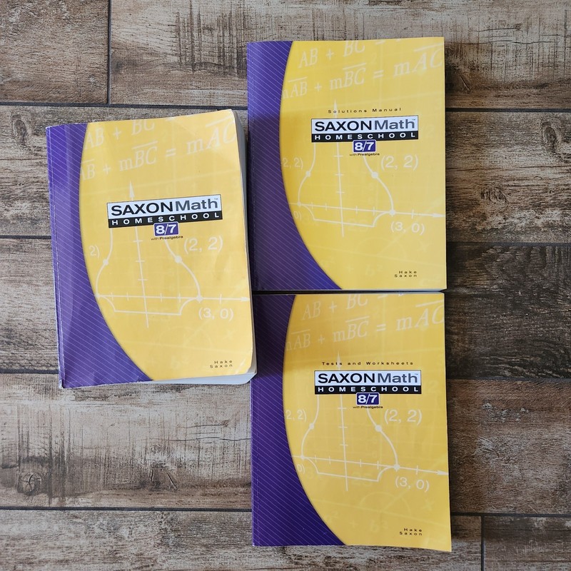 Saxon Math 8/7 Prealgebra Homeschool Kit Textbook Solutions Manual Tests Workshe