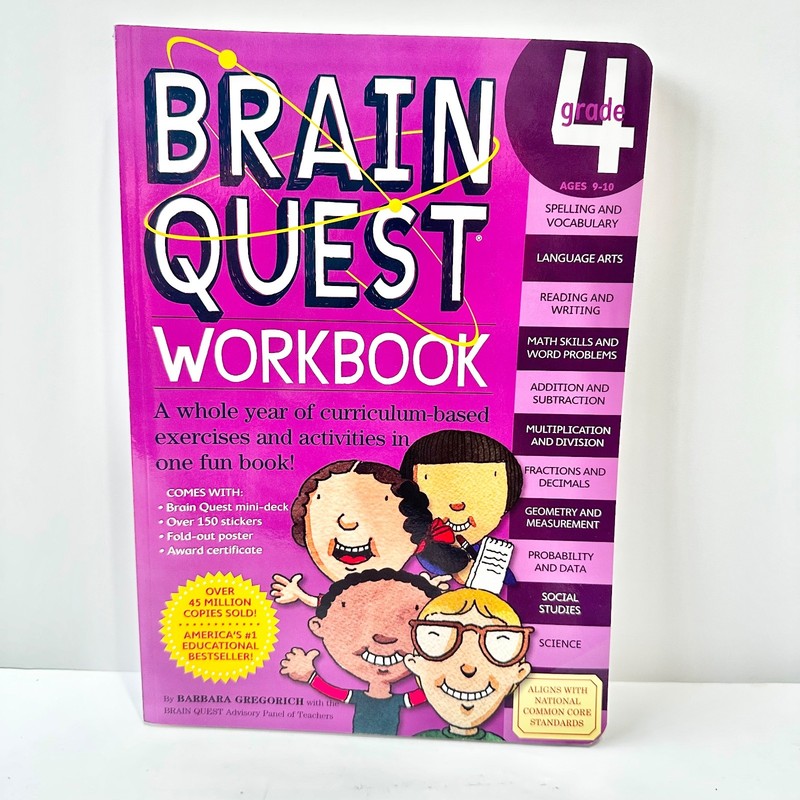 Brain Quest Workbook 4th Grade Revised Edition New Activity Book