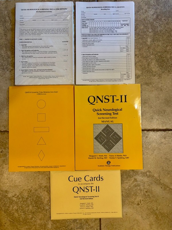 1979 ATP — Quick Neurological Screening Test QNST — Manual, Cue Cards, Score