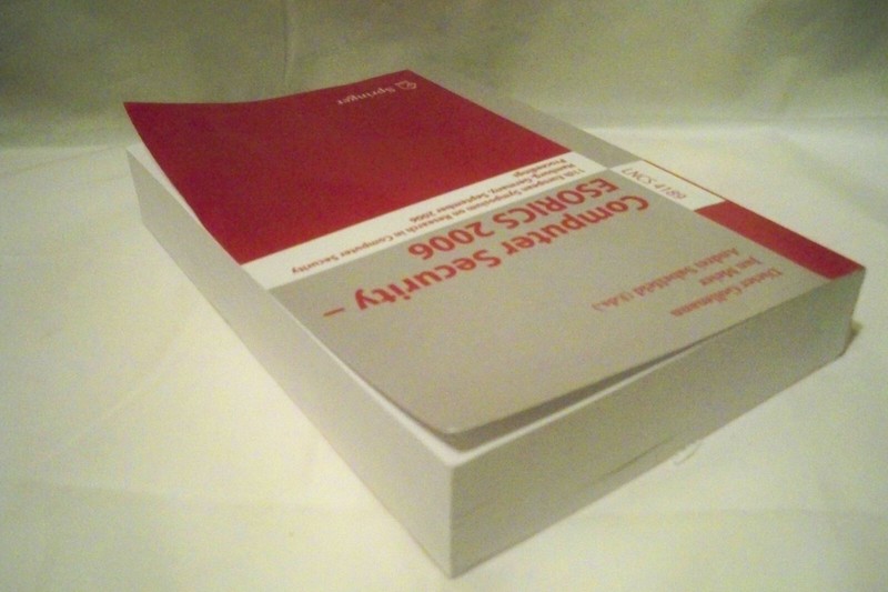 Computer Security – ESORICS 2006 (Paperback, Good Condition gallery
