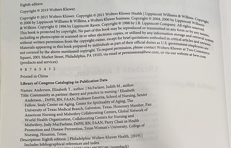 Community As Partner Anderson McFarlane Eighth Edition Paperback Wolters Kluwer gallery