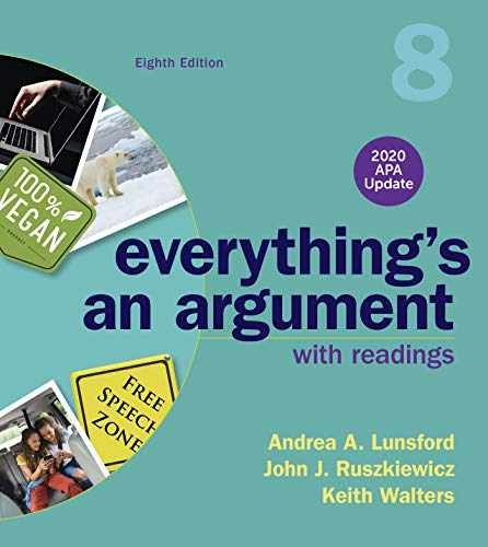 Everything’s An Argument with – Paperback, by Lunsford Andrea A.; – Very Good j