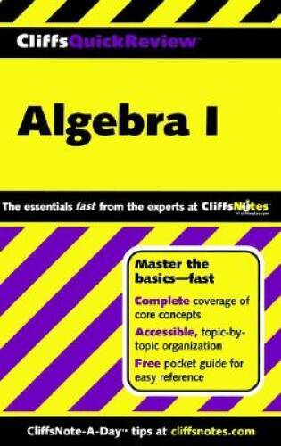 CliffsQuickReview Algebra I (Bk. 1) – Paperback By Bobrow Ph.D., Jerry – GOOD