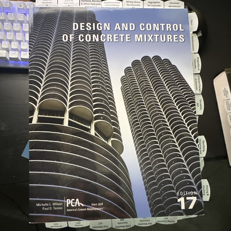 Highlighted and tabbed PCA Design and Control of Concrete Mixtures