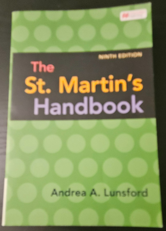The St. Martin's Handbook Paperback 9th Ed. Lunsford LIKE NEW gallery
