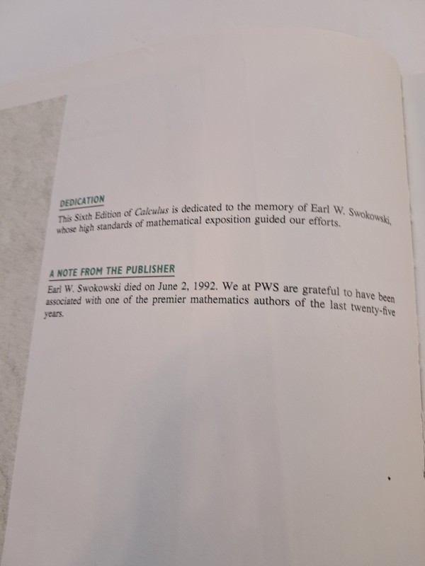 Calculus Sixth Edition Swokowski Olinick Pence Hardcover Textbook Mathematics gallery