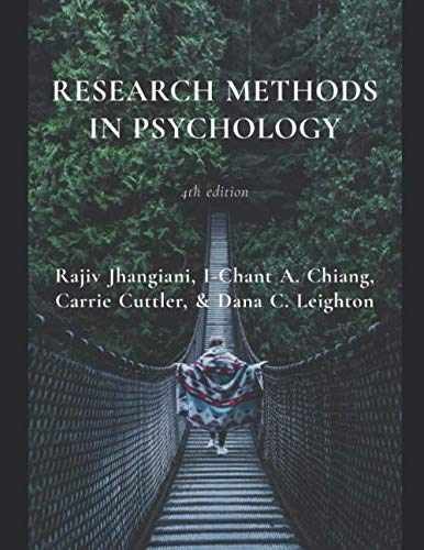 Research Methods in Psychology: – Paperback, by Jhangiani Rajiv S.; – Very Good
