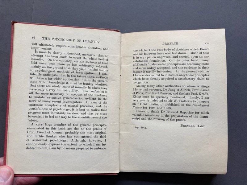 Psychology of Insanity by Bernard Hart (1912, First Edition) gallery