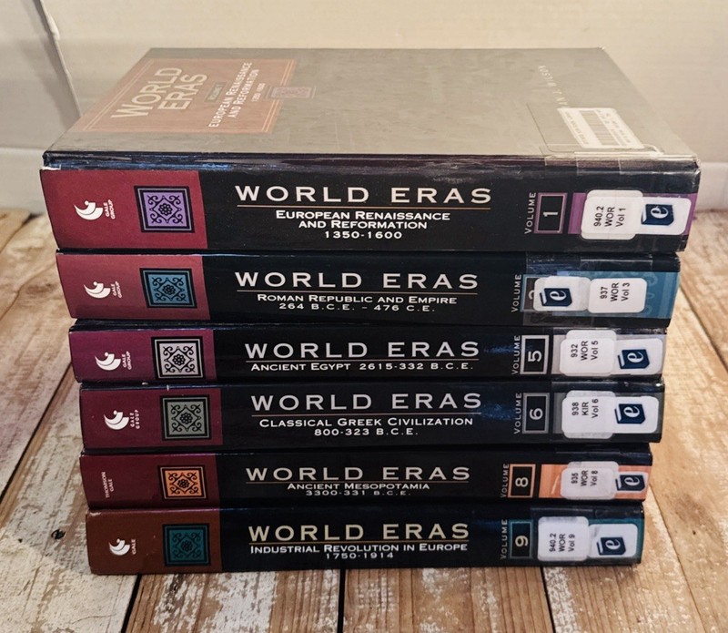 World Eras History Reference Book Lot – 6 Volumes 1 3 5 6 8 9 Gale Group