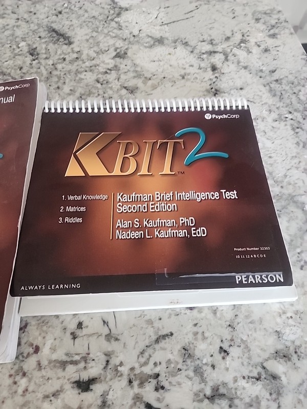 KBIT-2 Kaufman Brief Intelligence Test 2nd Testing Easel & Scoring Manual gallery
