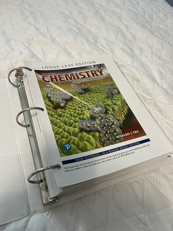 Chemistry : A Molecular Approach, Loose-Leaf Edition by Nivaldo Tro (2019,…