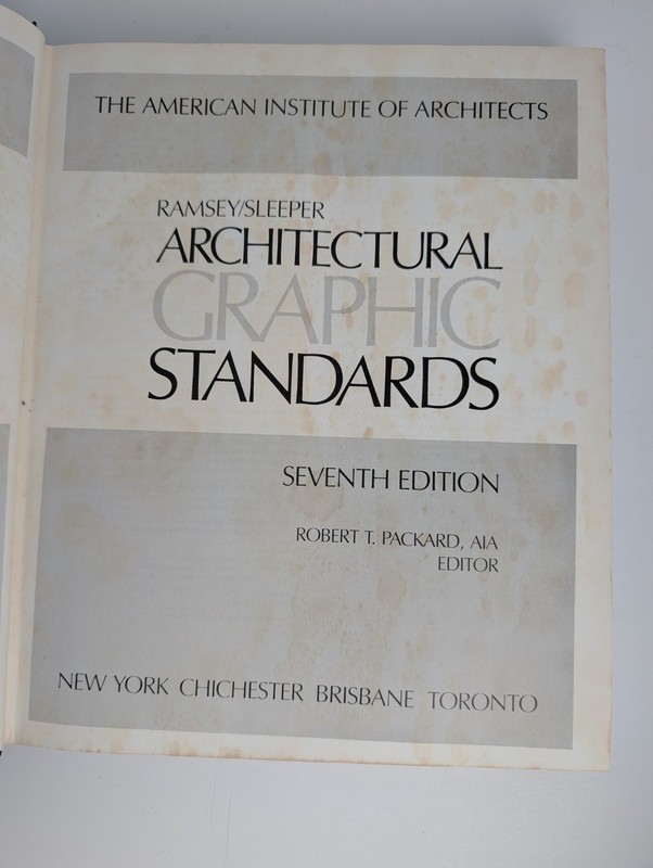 Architectural Graphic Standards Ramsey/Sleeper Seventh Edition gallery