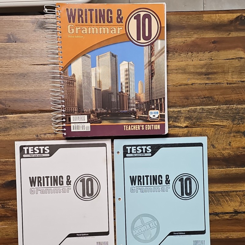 BJU Press Writing & Grammar 10 (3RD Edition) Teacher’s,Tests & Answer Key, CD