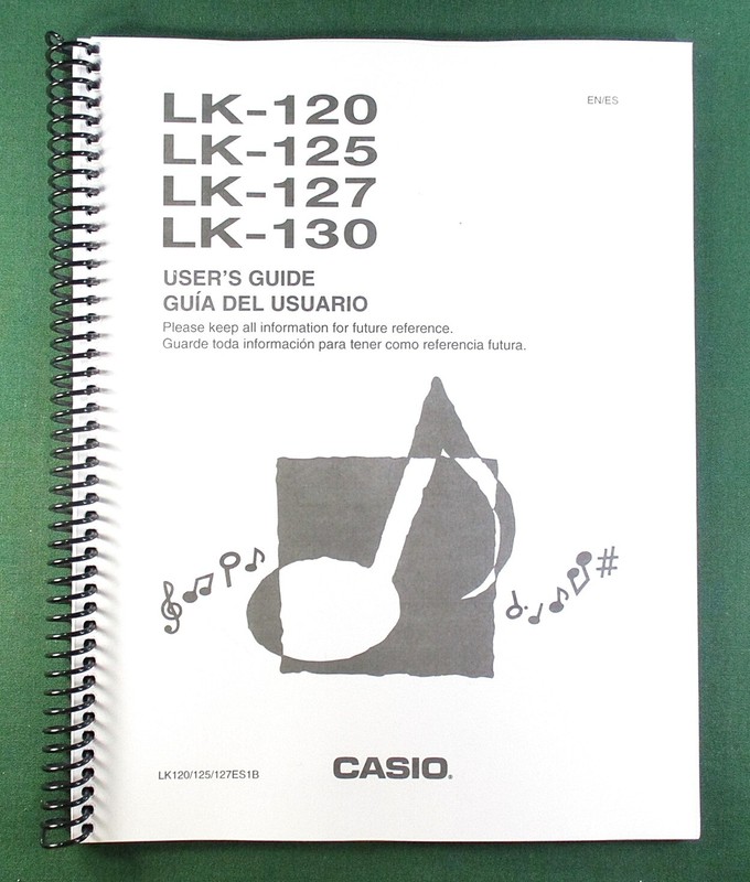 Casio LK-120 Instruction Manual: 37 Pages Coil Bound & Protective Covers!