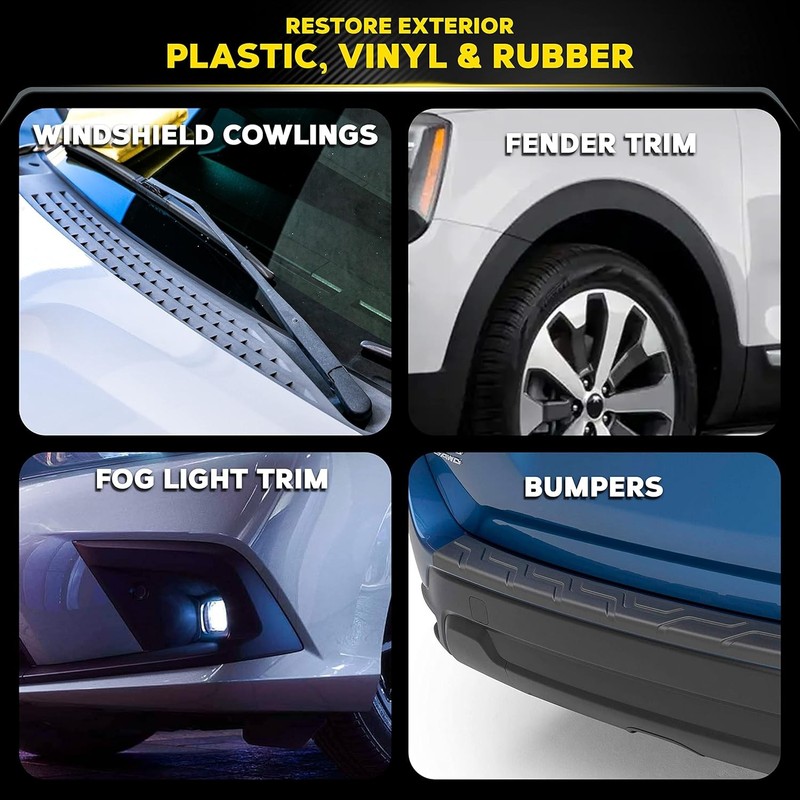 Premium Black Plastic Restorer for Vinyl and Rubber Trim, 12 Oz gallery