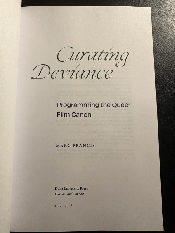 Curating Deviance Marc Francis 2026 Queer Film Canon Duke University Press Media gallery