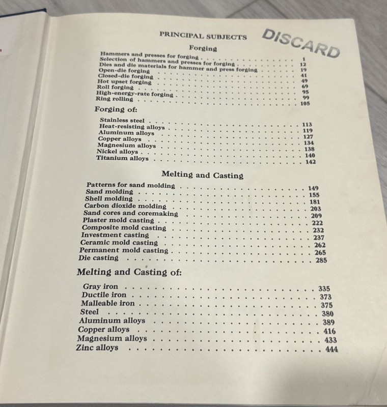 METALS HANDBOOK: FORGING AND CASTING, VOL. 5, 8TH EDITION By American Society gallery