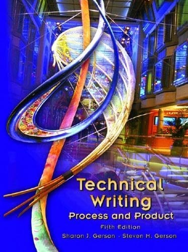 Technical Writing: Process and – VERY GOOD