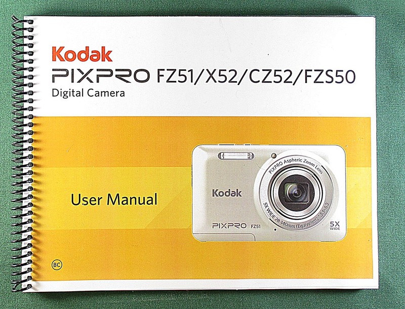 Kodak PixPro FZ51 Instruction Manual: 94 Pages full Color & Protective Covers!