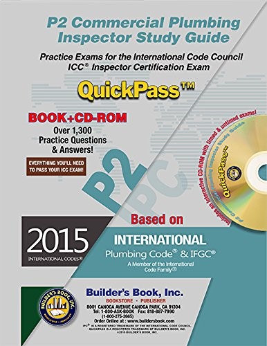 P2 COMMERCIAL PLUMBING INSPECTOR QUICKPASS STUDY GUIDE By Builders Book Inc NEW