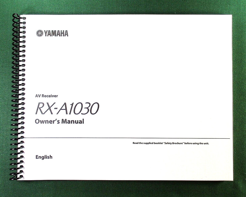 Yamaha RX-A1030 Instruction Manual: Full Color 154 Pages & Protective Covers!