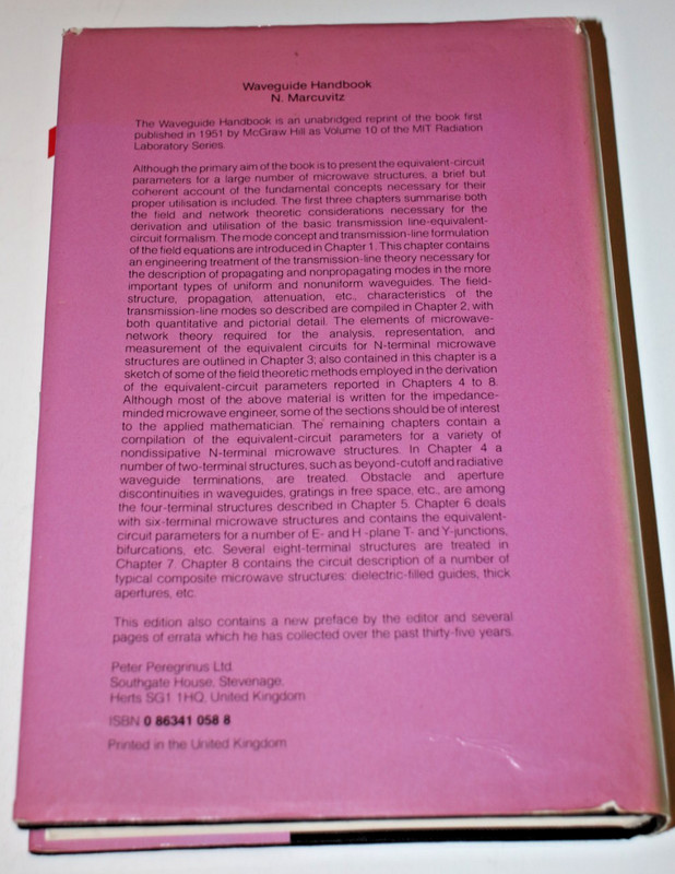 Waveguide Handbook by N. Marcuvitz (1986 Reprint, Hardcover w/Dust Cover) gallery