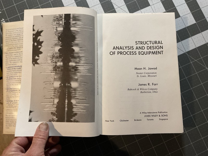 Structural Analysis and Design of Process Equipment by Jawad & Farr, Used, E1 gallery