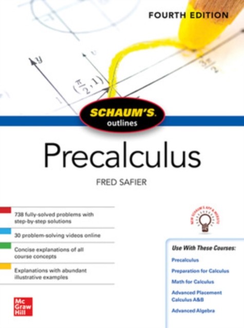 SCHAUMS OUTLINE OF PRECALCULUS FOURTH ED by Fred Safier Paperback Self Help