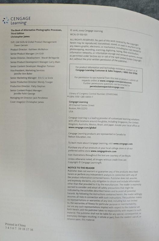 Book of Alternative Photographic Processes by Christopher James 2015 NEW gallery