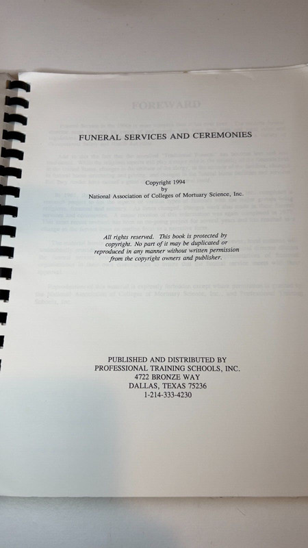 Funeral Services & Ceremonies Paperback Spiral Textbook gallery