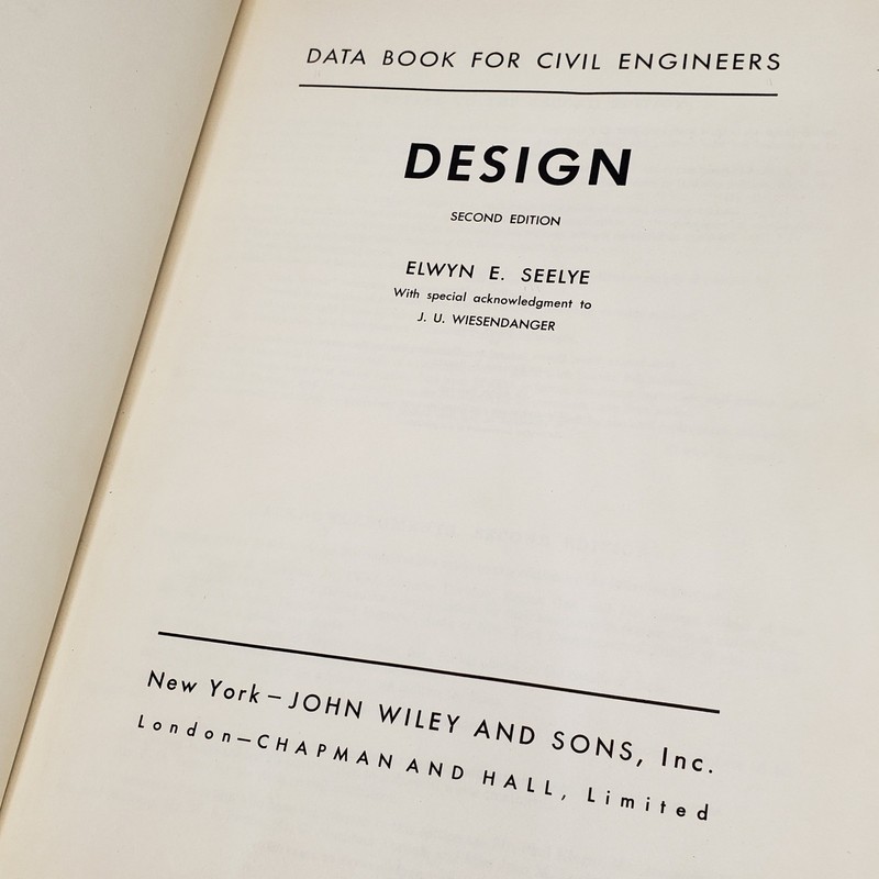 Data Book for Civil Engineers DESIGN Volume 1 Elwyn Seelye 2nd 1951 Ex Library gallery