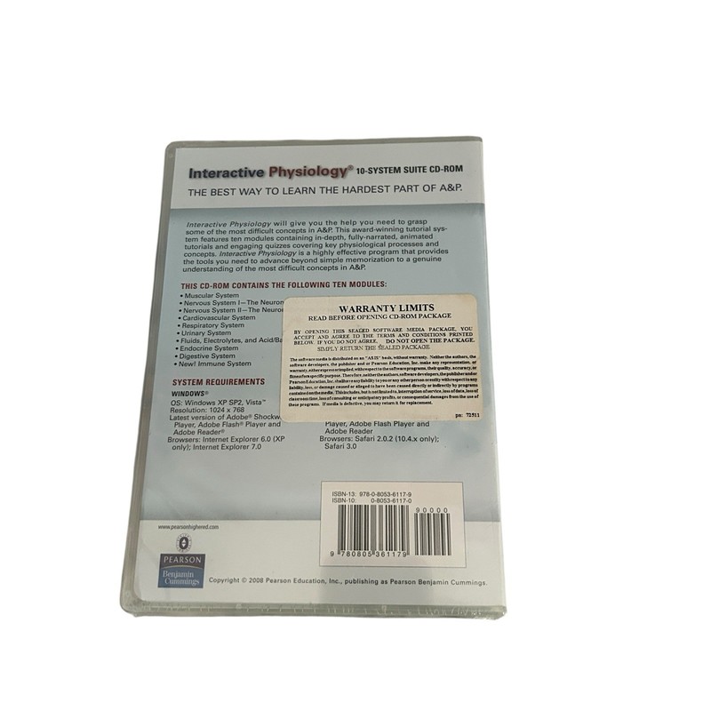 Interactive Physiology 10 System Suite CD-ROM Anatomy Medical 2008 Sealed gallery