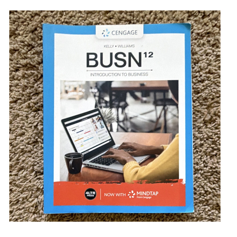 Cengage BUSN 12 Introduction to Business Textbook by Kelly & Williams Paperback