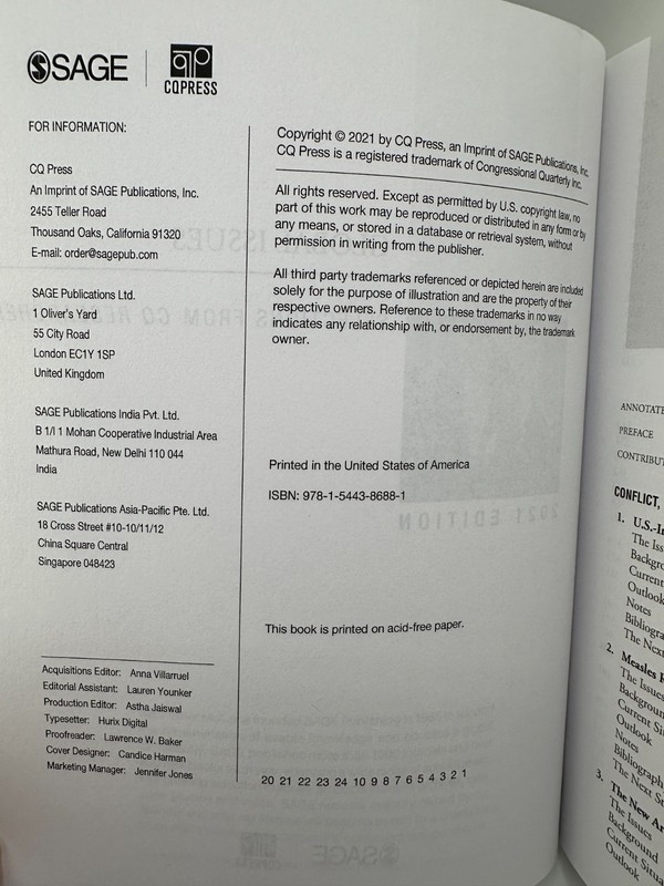 Global Issues 2021 Edition Selections from CQ Researcher Paperback Highlighted gallery