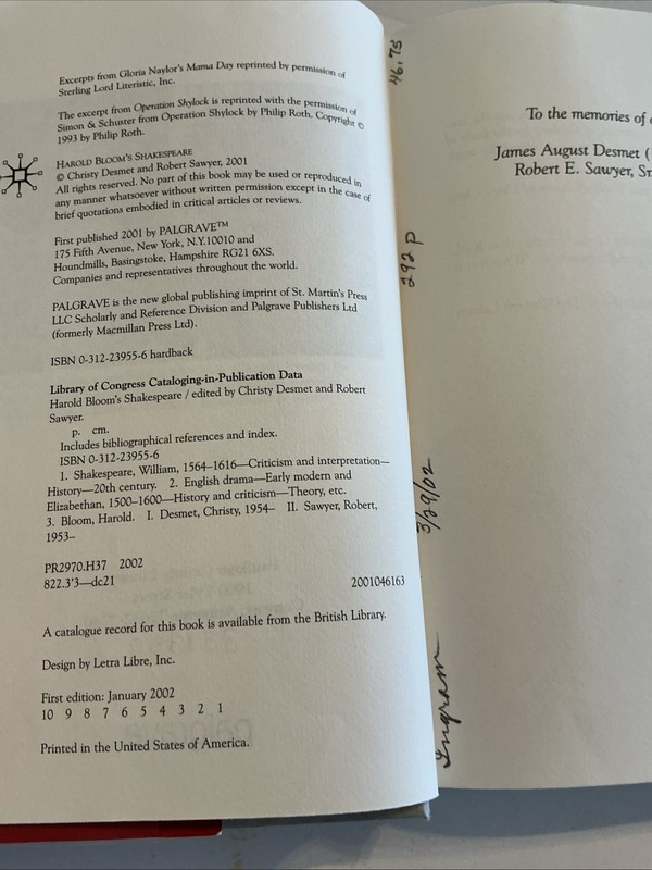 Harold Bloom's Shakespeare paperback Used gallery