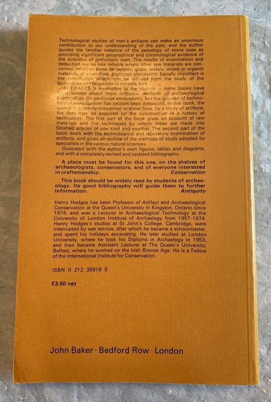 Artifacts : An Introduction To Early Materials Technology by Henry Hodges 1976 gallery