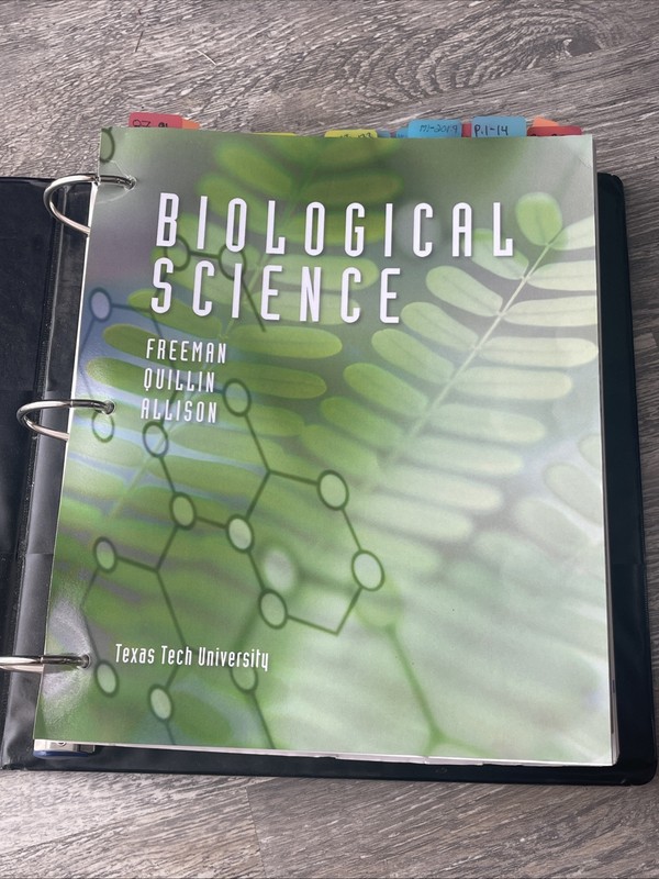 Biological Science Text Book 2014 Texas Tech Binder Pearson
