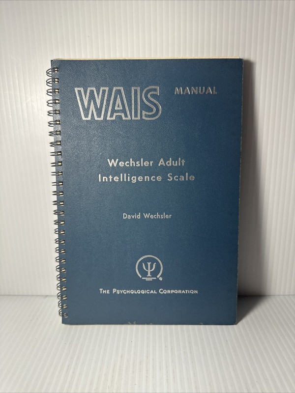 WAIS Wechsler Adult Intelligence Scale Manual 1955 David Wechsler