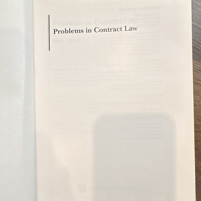 Wolters Kluwer Aspen Casebook Problems in Contract Law 8th Ed HC 2016 gallery