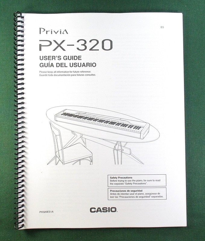 Casio PX-320 Instruction Manual: 62 Pages Coil Bound & Protective Covers!