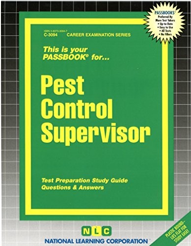 PEST CONTROL SUPERVISOR(PASSBOOKS) (CAREER EXAMINATION By Jack Rudman **Mint**